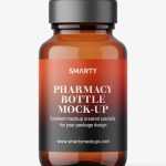 Pharmaceutical jar mockup / 100ml / amber - Free PSD Download Pharmaceutical jar mockup / 100ml / amber