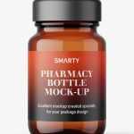 Pharmaceutical jar mockup / 60ml / amber