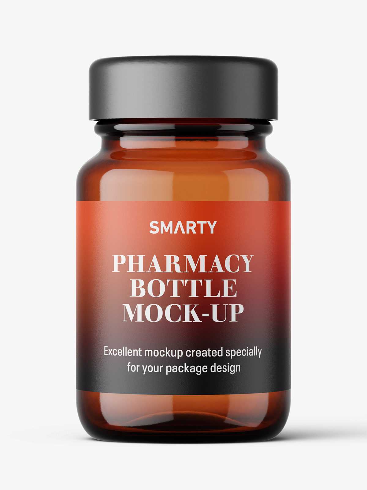 Pharmaceutical jar mockup / 60ml / amber