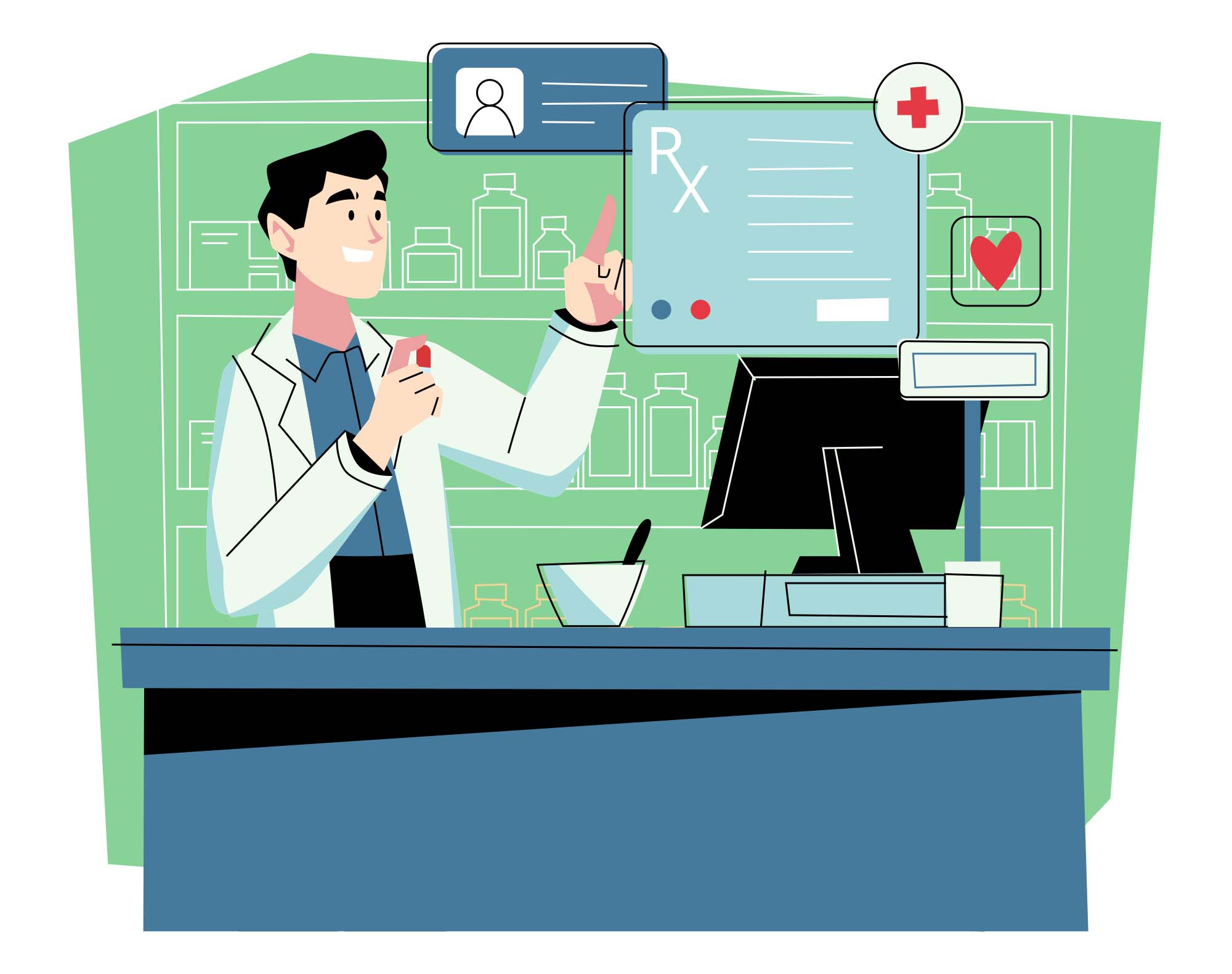 Pharmacist Vector Illustration (AI)
