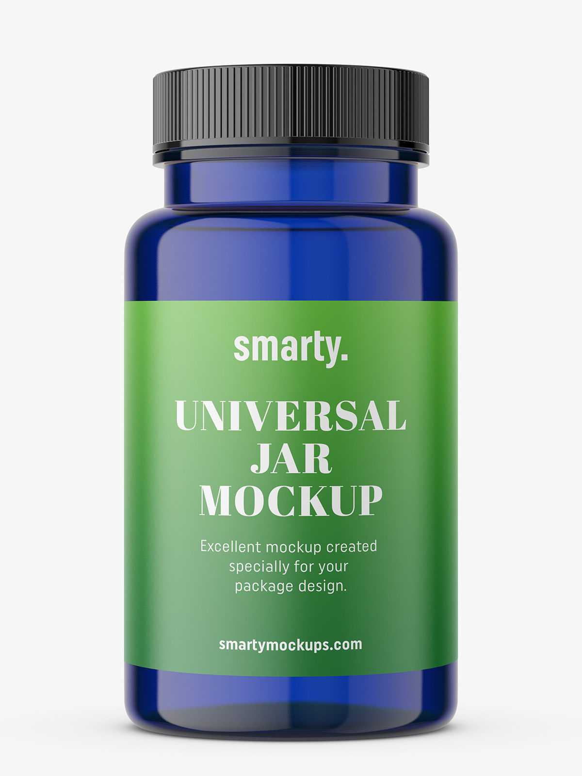 Pharmacy blue jar with plastic cap