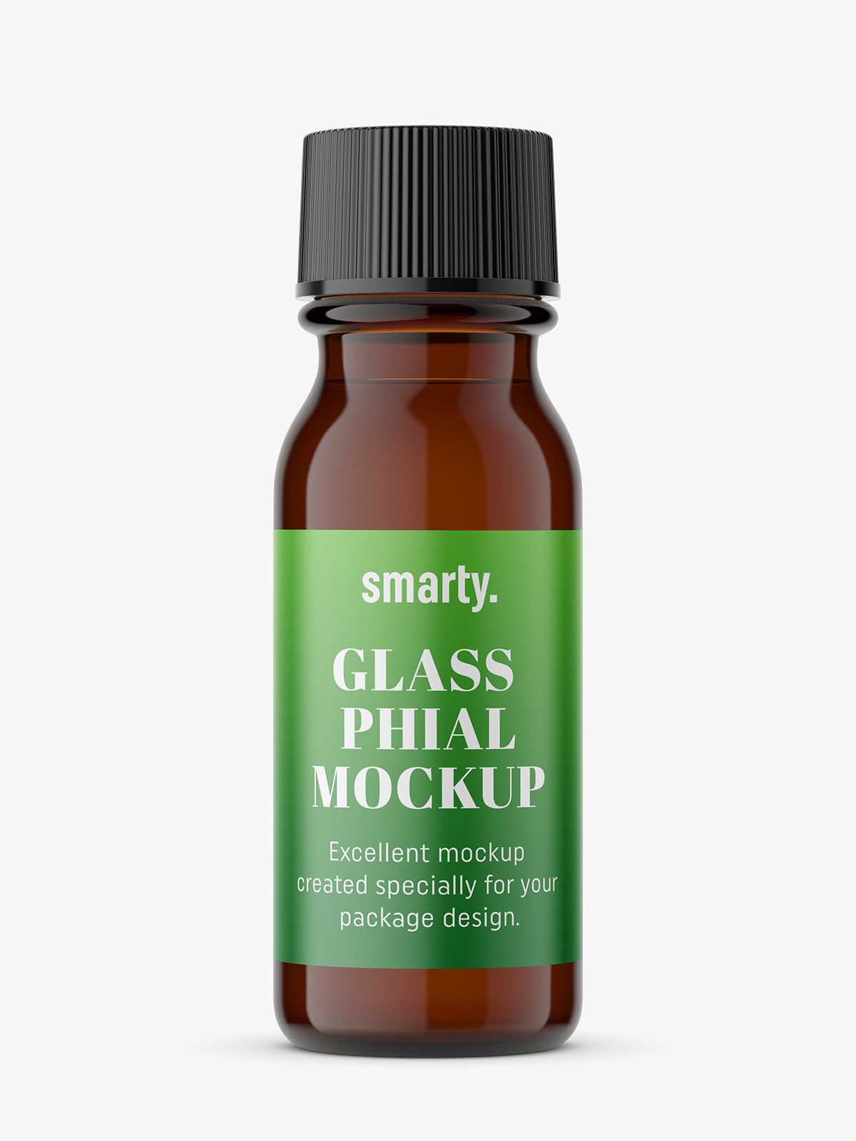 Pharmacy bottle phial mockup / Amber / 15 ml