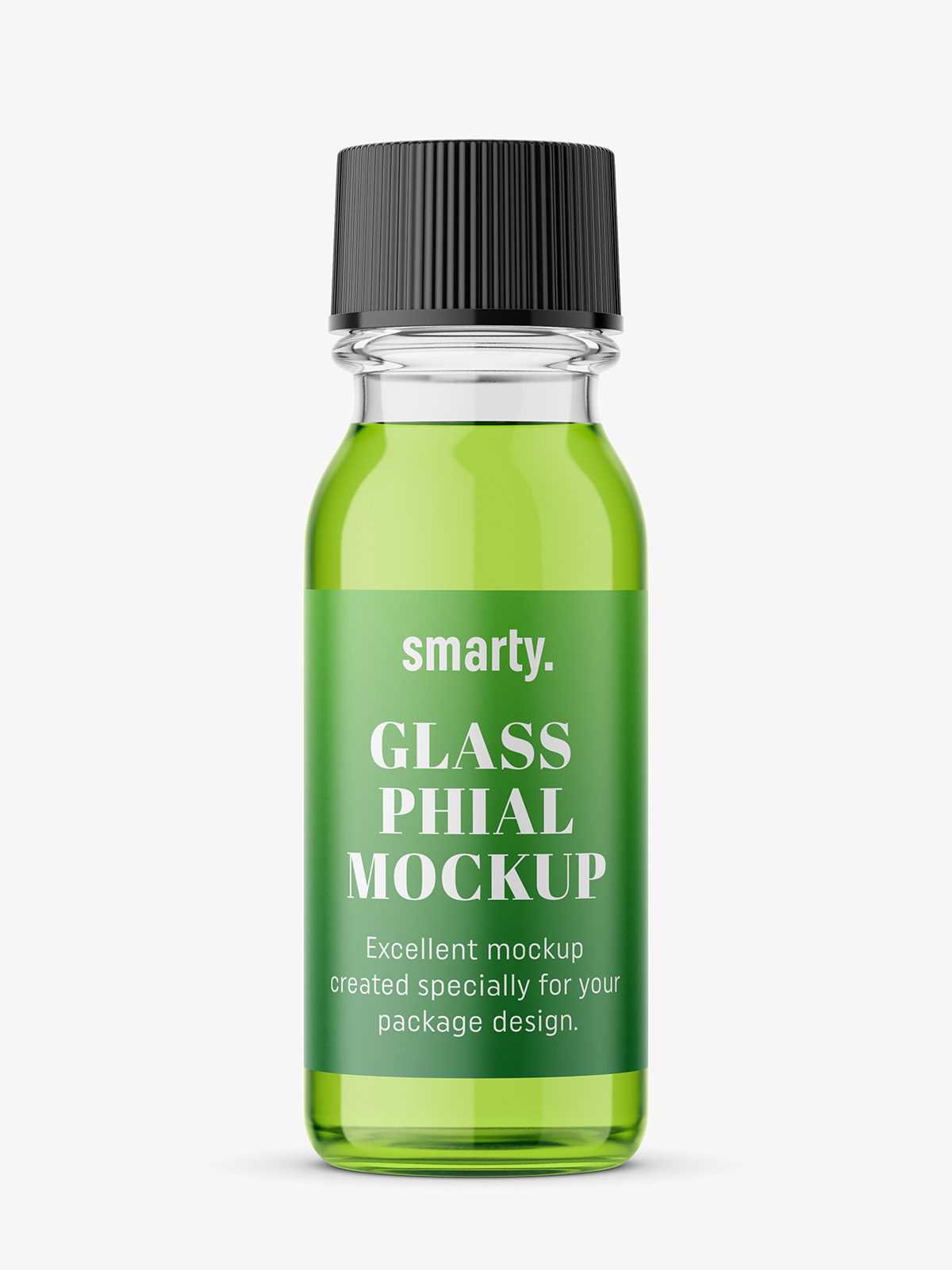 Pharmacy bottle phial mockup / Transparent / 15 ml