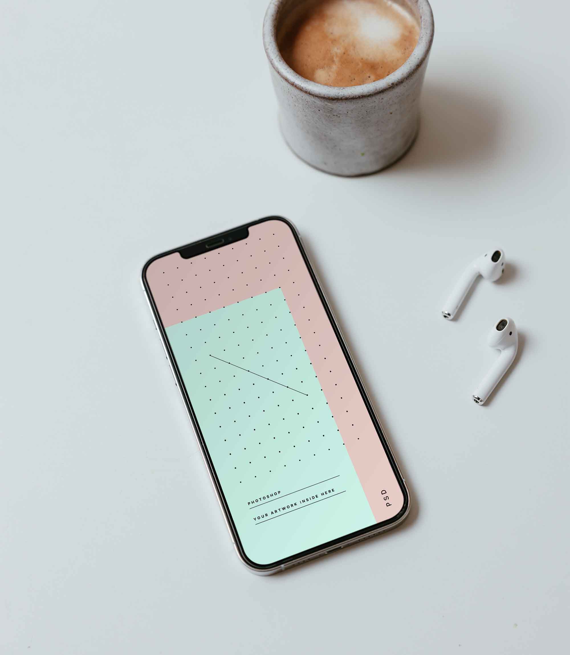 Phone on Table Mockup