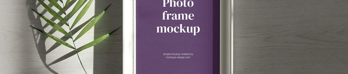 Photo frame on light background mockup