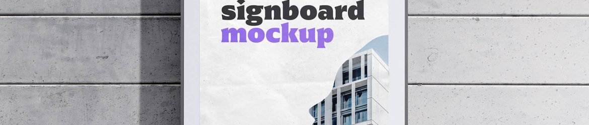 Photorealistic Outdoor Signboard Mockup Photorealistic Outdoor Signboard Mockup