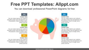 Piggy Bank Pie Chart PowerPoint Diagram