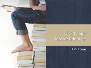 Pile of Books PowerPoint Template