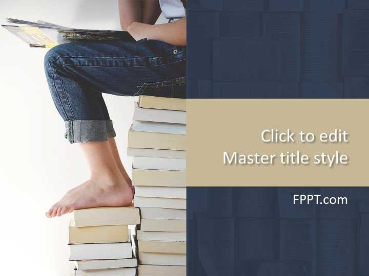 Pile of Books PowerPoint Template