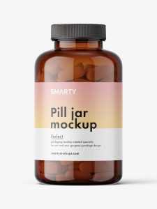 Pills amber jar mockup