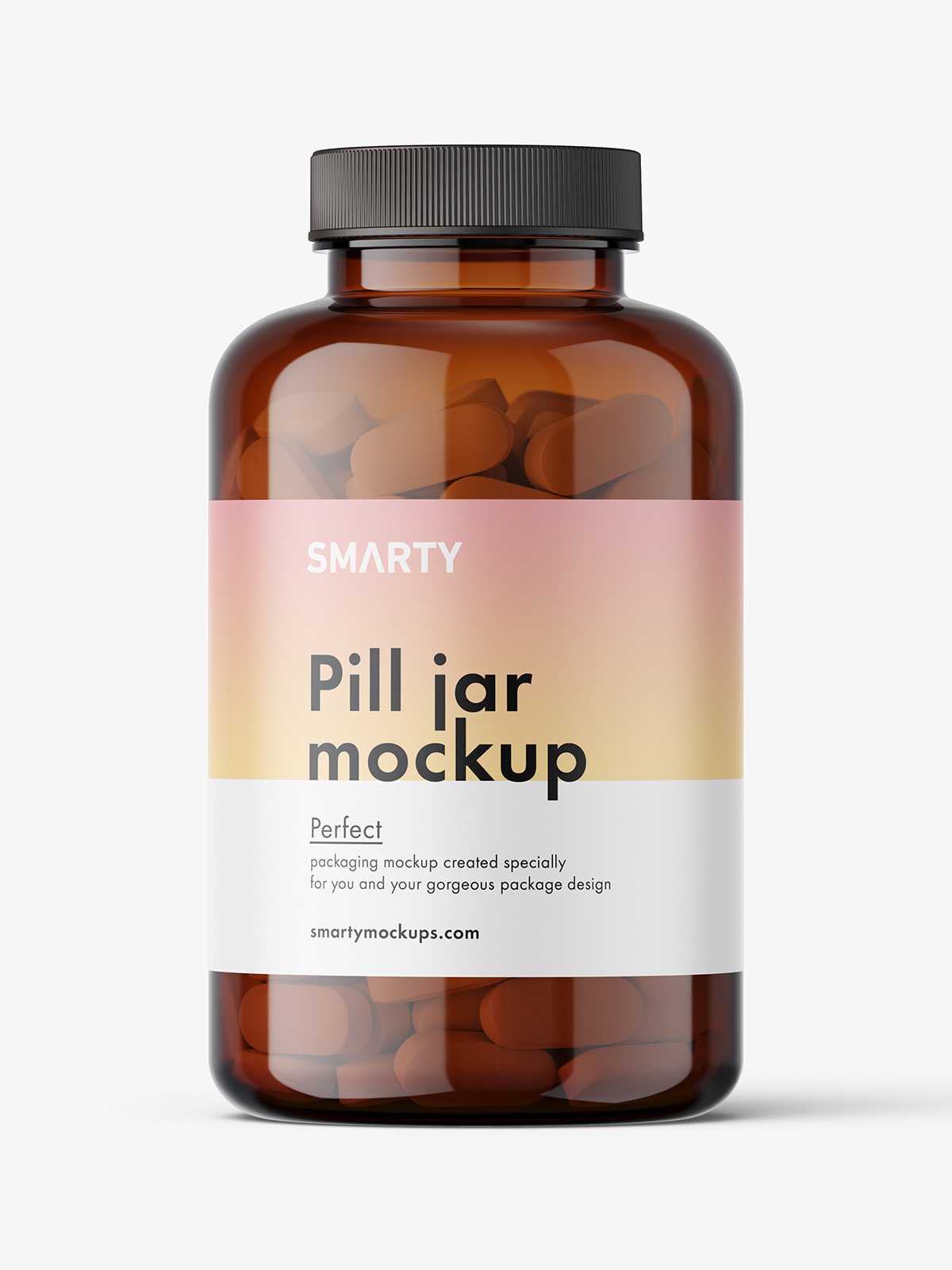Pills amber jar mockup