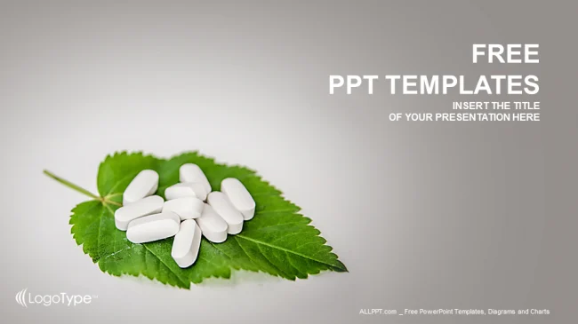 Pills On the leaf-Medical PPT Templates