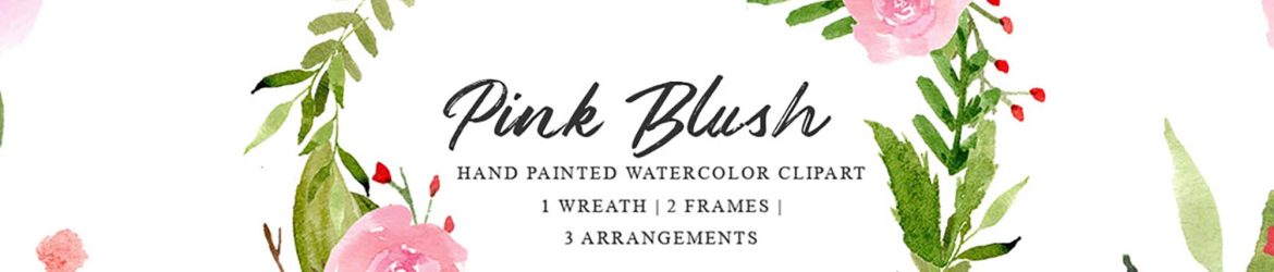 Pink Blush Watercolor Floral Graphics (PNG)