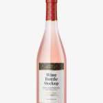 Pink wine bottle mockup