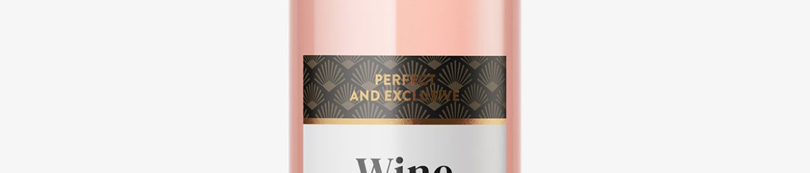 Pink wine bottle mockup