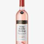 Pink wine bottle mockup