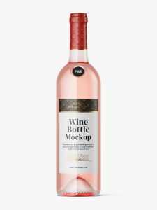 Pink wine bottle mockup