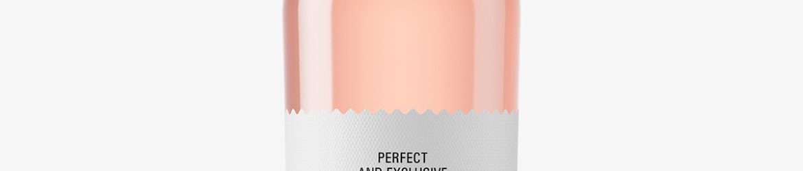Pink wine bottle mockup