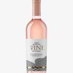 Pink wine bottle mockup