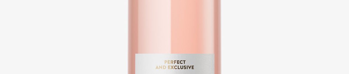 Pink wine bottle mockup