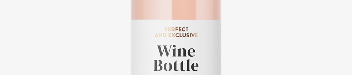 Pink wine bottle mockup