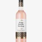 Pink wine bottle mockup