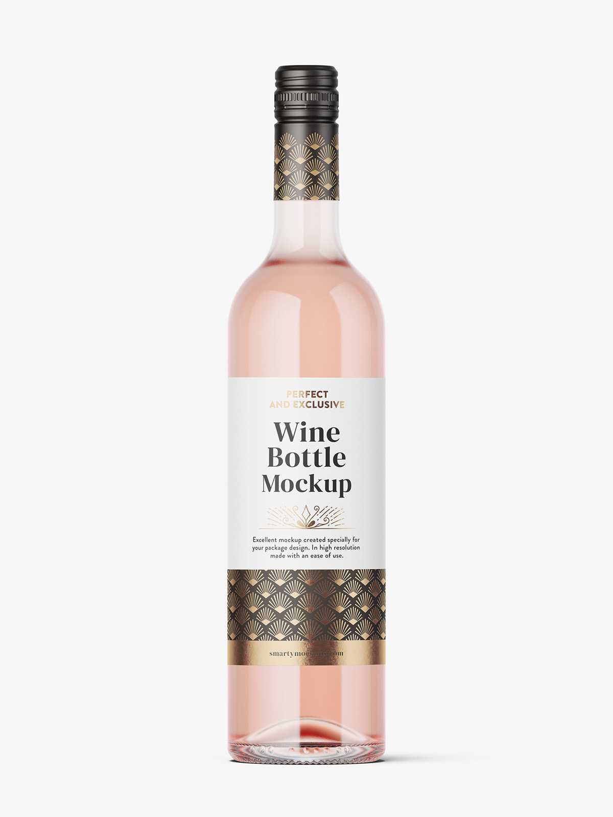 Pink wine bottle mockup