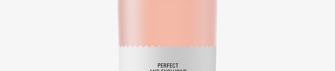 Pink wine frosted bottle mockup Pink wine frosted bottle mockup