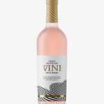 Pink wine frosted bottle mockup