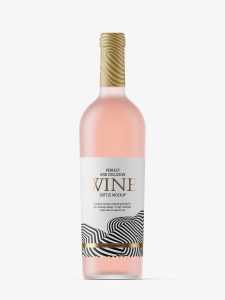 Pink wine frosted bottle mockup
