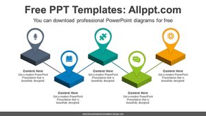 Placemark 3D Squares PowerPoint Diagram