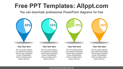 Placemark Pie Chart PowerPoint Diagram