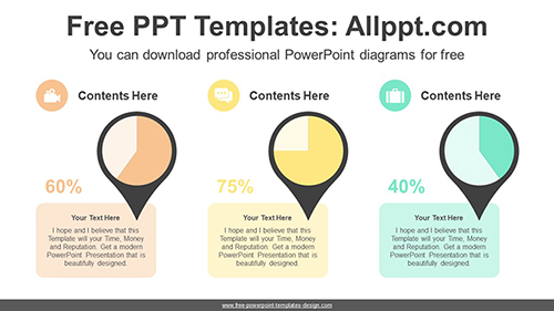 Placemark Pie Chart PPT Diagram