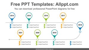 Placemarks Curved Arrows PowerPoint Diagram