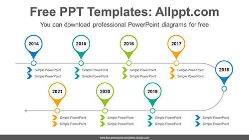 Placemarks Curved Arrows PowerPoint Diagram