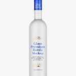 Plain frosted vodka bottle mockup