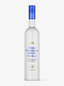 Plain frosted vodka bottle mockup