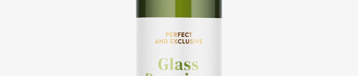 Plain green vodka bottle mockup