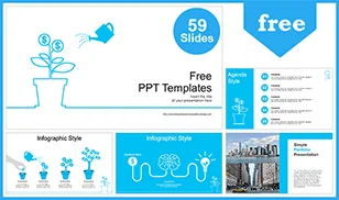 Plant Dollar coins PowerPoint Templates