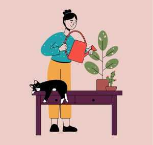 Plant Watering Illustration (AI)