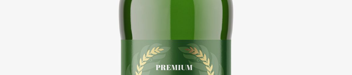 Plastic beer bottle mockup / green