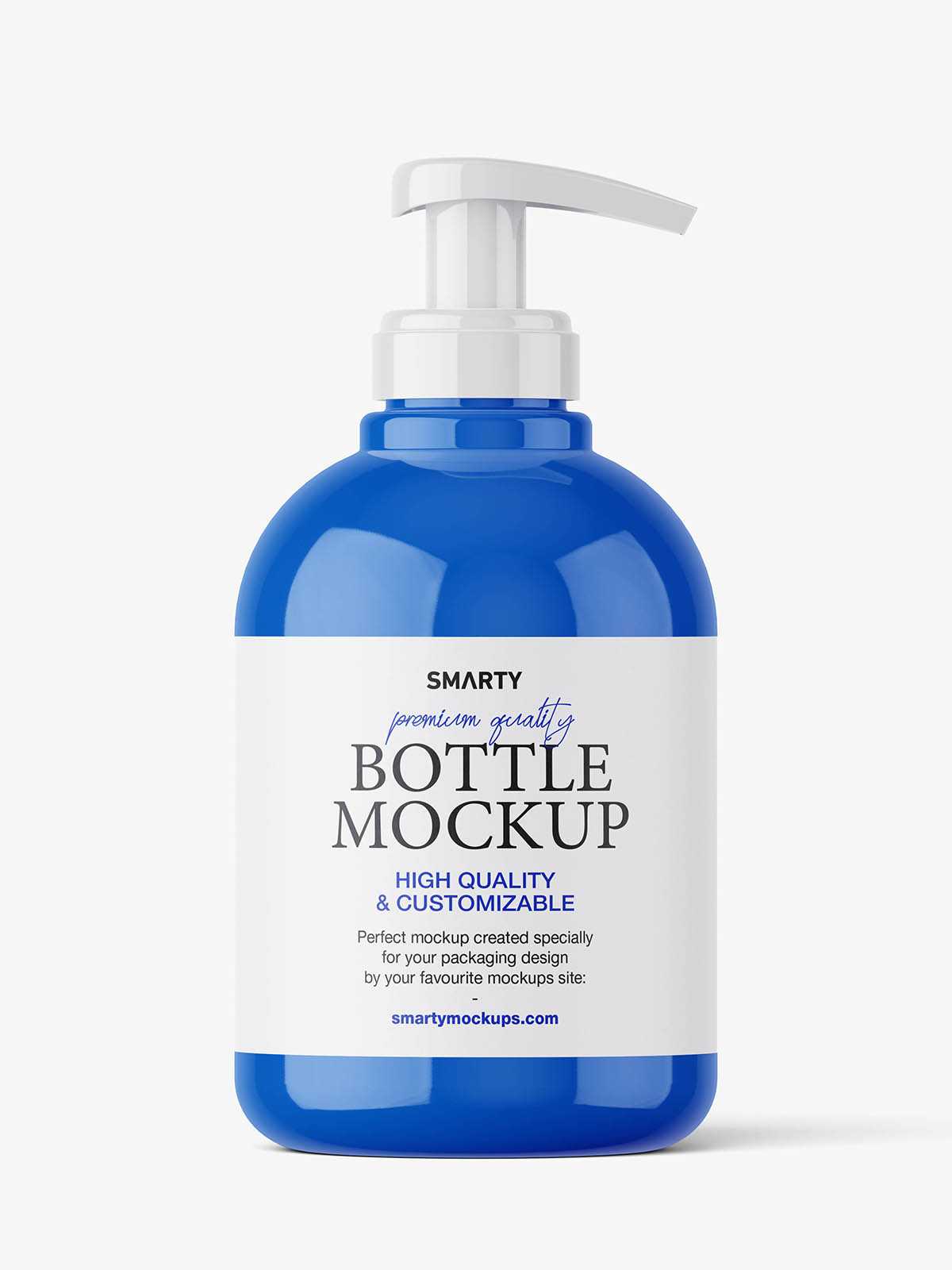 Plastic bottle with a pump mockup / glossy