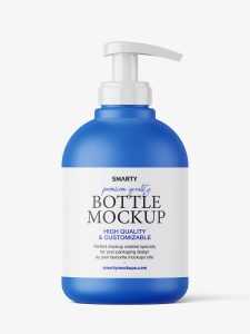 Plastic bottle with a pump mockup / matt
