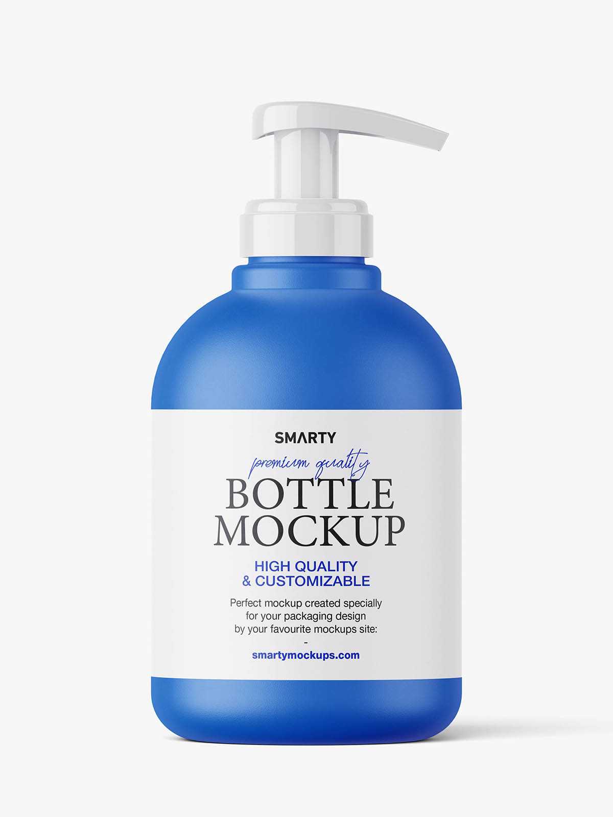 Plastic bottle with a pump mockup / matt