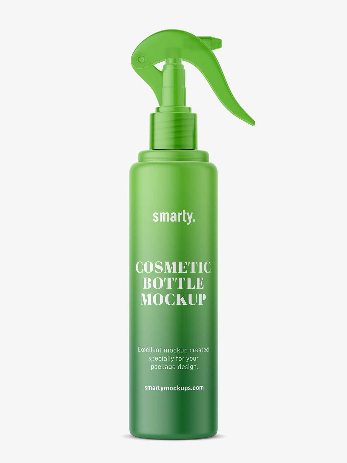 Plastic bottle with atomizer mockup