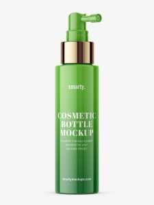 Plastic bottle with pump dispenser mockup