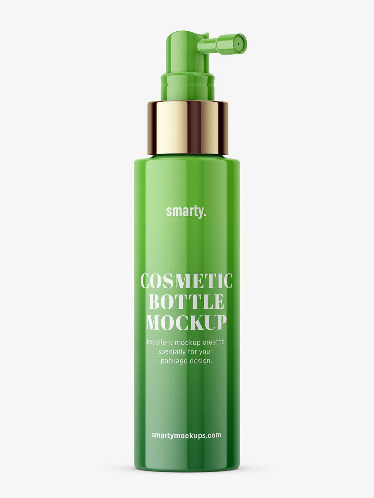 Plastic bottle with pump dispenser mockup