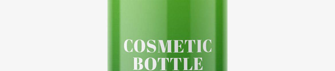 Plastic bottle with pump mockup