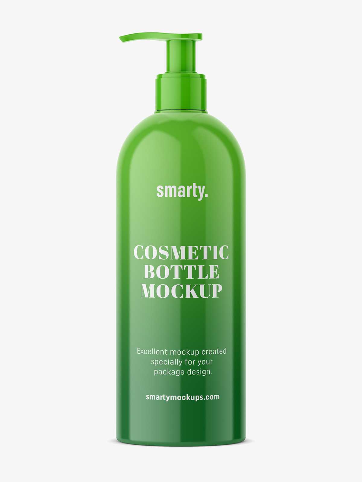 Plastic bottle with pump mockup