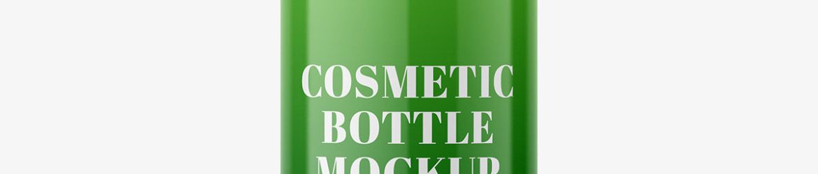 Plastic bottle with silver cap mockup